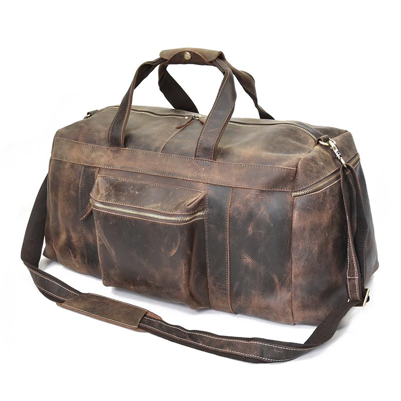 The Colden Duffle Bag | Large Capacity Leather Weekender - STEEL HORSE LEATHER, Handmade, Genuine Vintage Leather