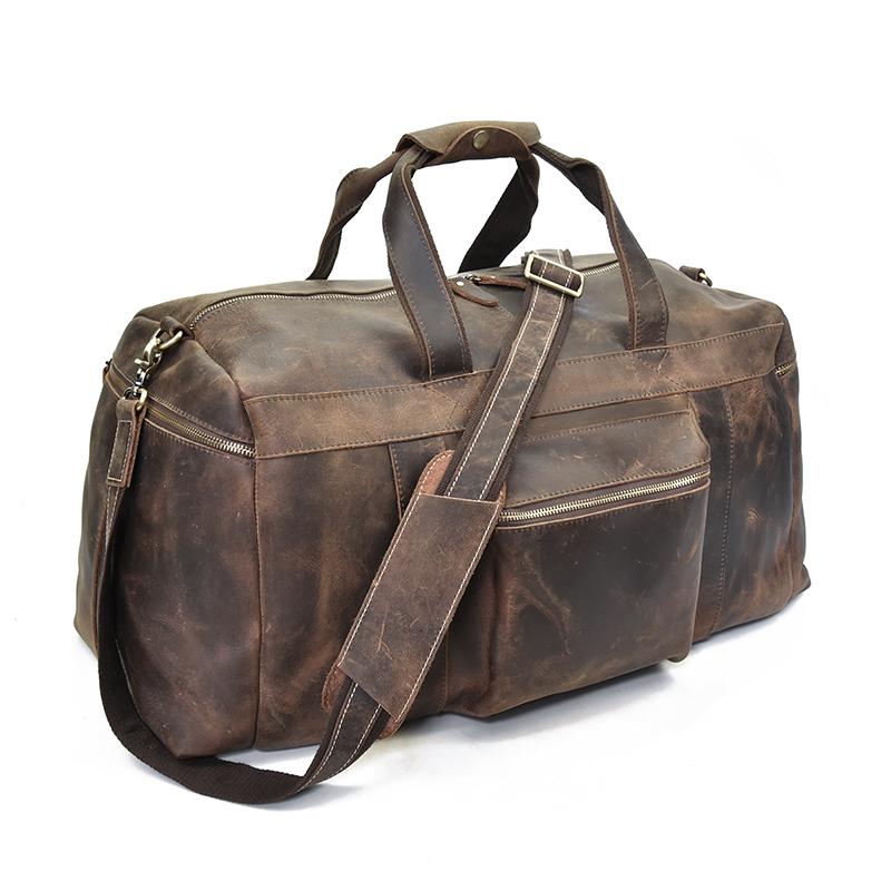 The Colden Duffle Bag | Large Capacity Leather Weekender - STEEL HORSE LEATHER, Handmade, Genuine Vintage Leather