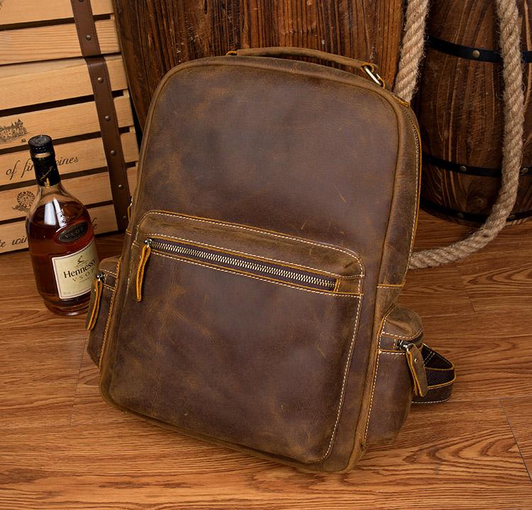 The Langley Backpack | Genuine Vintage Leather Backpack - STEEL HORSE LEATHER, Handmade, Genuine Vintage Leather