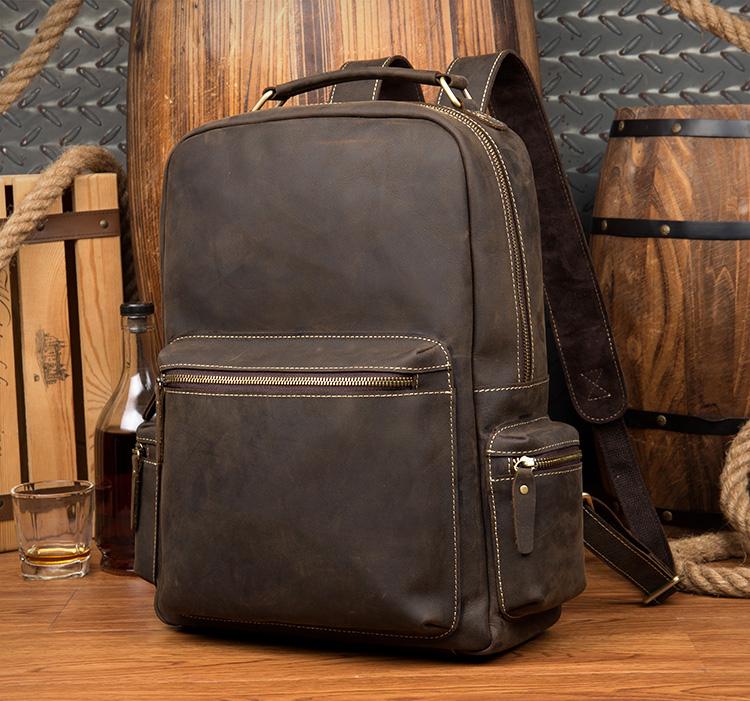 The Langley Backpack | Genuine Vintage Leather Backpack - STEEL HORSE LEATHER, Handmade, Genuine Vintage Leather