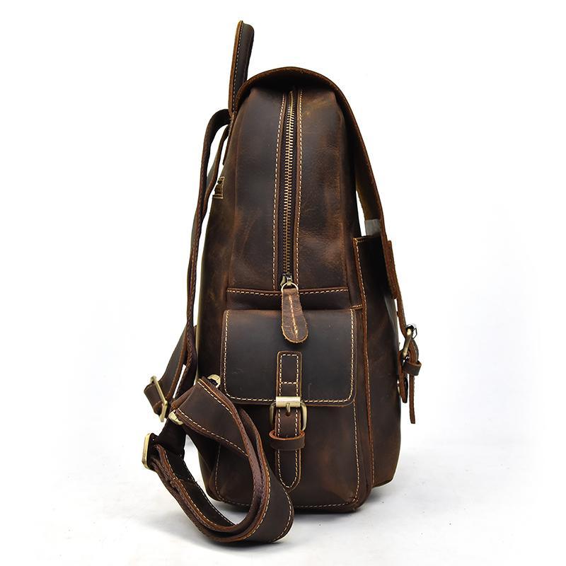 diophy leather brown fringe leather backpack The Freja Backpack