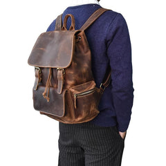 The Hagen Backpack | Vintage Leather Backpack - STEEL HORSE LEATHER, Handmade, Genuine Vintage Leather
