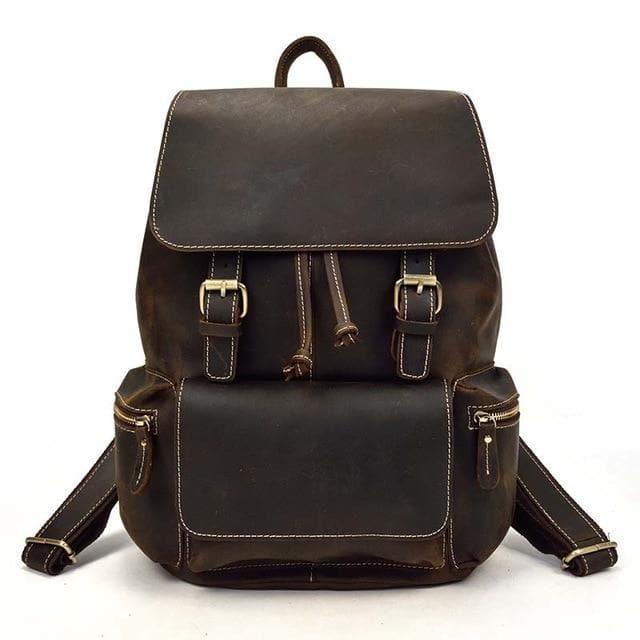 black leather backpack woman vintage The Hagen Backpack | Vintage Leather Backpack | Dark Brown