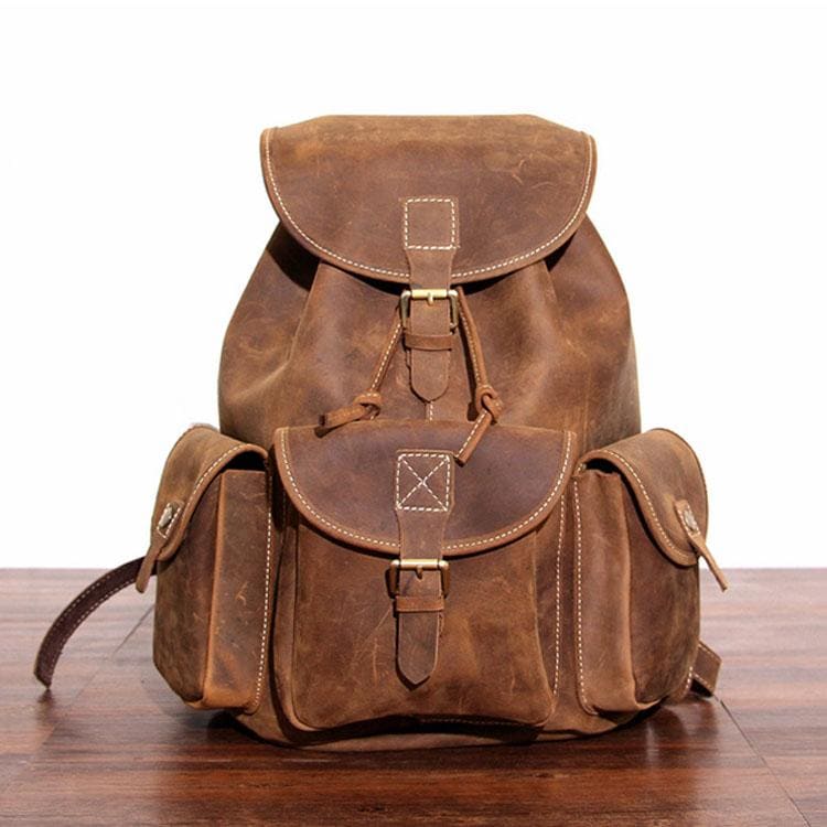 The Asmund Backpack | Genuine Leather Rucksack - STEEL HORSE LEATHER, Handmade, Genuine Vintage Leather