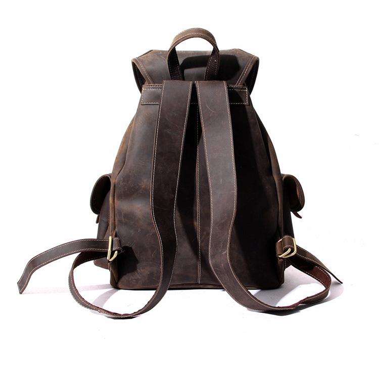 Vintage 90s Streetwear Distressed Suede Leather Rucksack