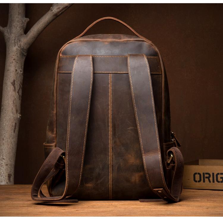 The Vernon Backpack | Genuine Vintage Leather Minimalist Backpack - STEEL HORSE LEATHER, Handmade, Genuine Vintage Leather