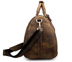 The Brandt Weekender | Small Leather Duffle Bag - STEEL HORSE LEATHER, Handmade, Genuine Vintage Leather