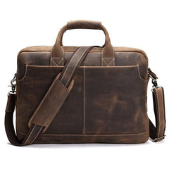 The Welch Briefcase | Vintage Leather Messenger Bag - STEEL HORSE LEATHER, Handmade, Genuine Vintage Leather