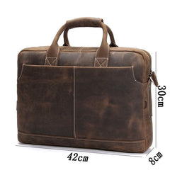 The Welch Briefcase | Vintage Leather Messenger Bag - STEEL HORSE LEATHER, Handmade, Genuine Vintage Leather