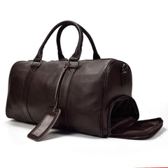 The Endre Weekender | Vintage Leather Duffle Bag - STEEL HORSE LEATHER, Handmade, Genuine Vintage Leather