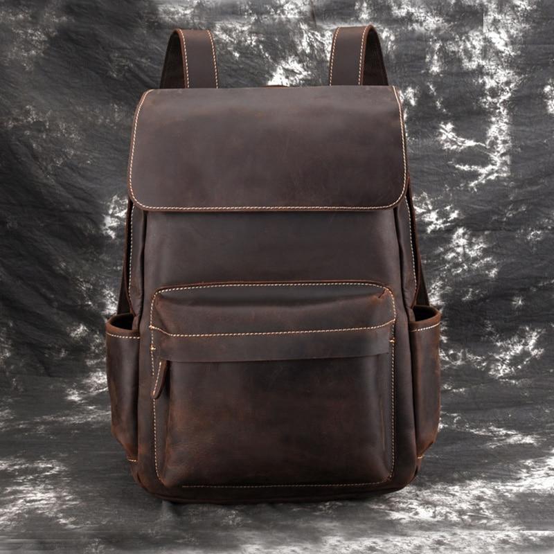 black vintage haiku leather backpack The Helka Backpack | Genuine Vintage Leather Backpack | Brown