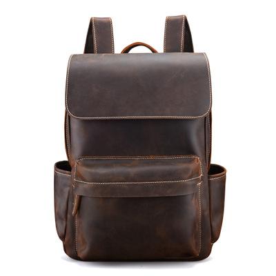 HLC Real Leather Vintage Backpack Bag Rucksack Bag