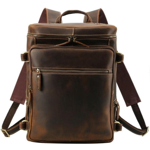 The Raoul Backpack | Handmade Vintage Leather Backpack - STEEL HORSE LEATHER, Handmade, Genuine Vintage Leather