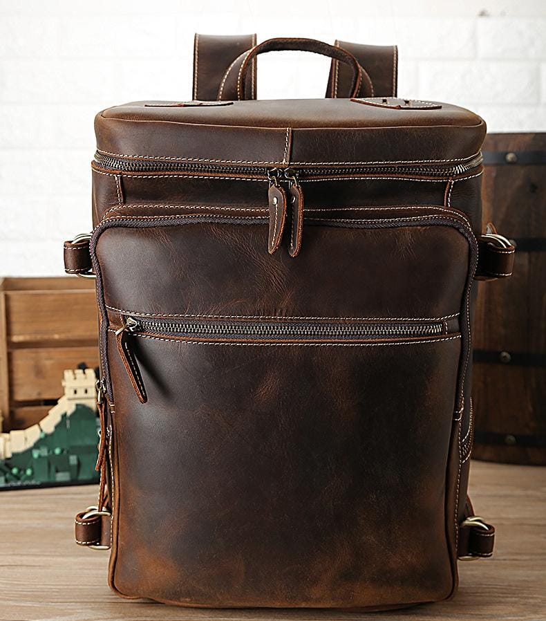 The Raoul Backpack | Handmade Vintage Leather Backpack - STEEL HORSE LEATHER, Handmade, Genuine Vintage Leather