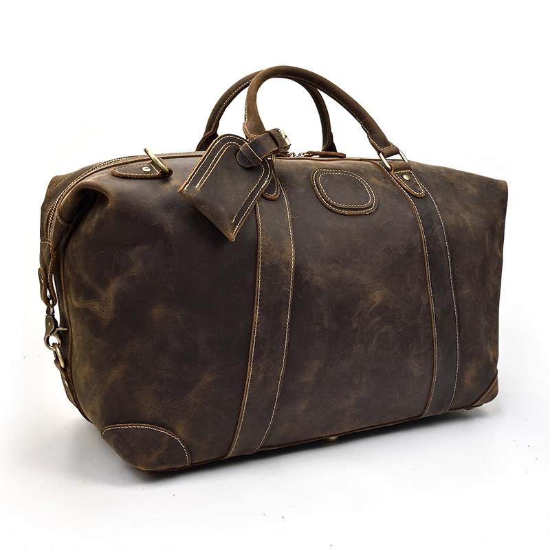 The Eira Duffle Bag | Vintage Leather Weekender - STEEL HORSE LEATHER, Handmade, Genuine Vintage Leather