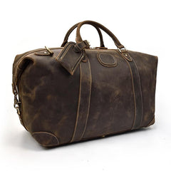 Vintage Leather Mens Large Weekender Bag Travel Bag Duffle Bag – iwalletsmen