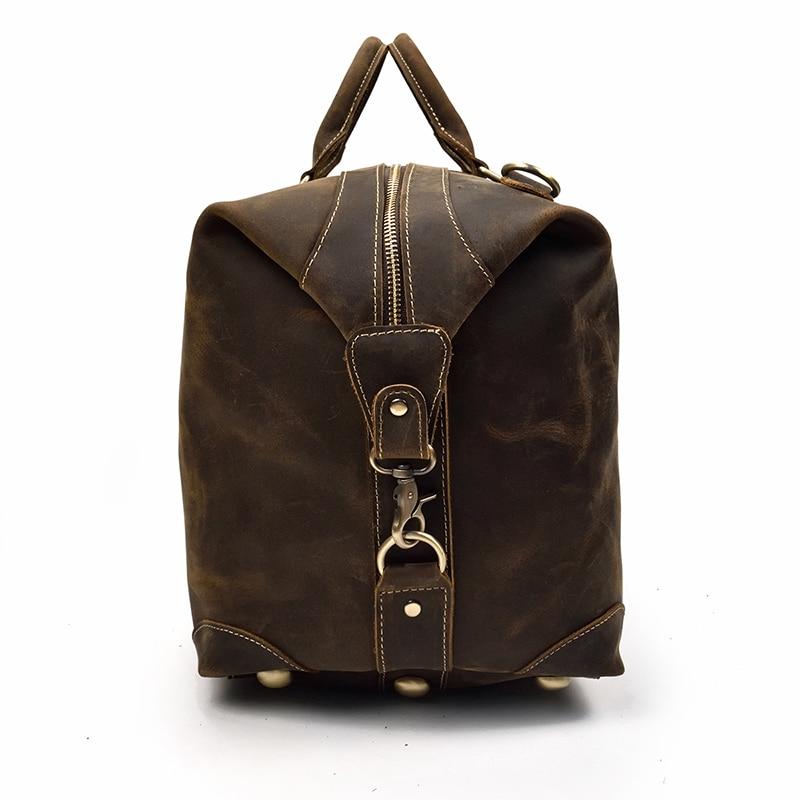 The Eira Duffle Bag | Vintage Leather Weekender - STEEL HORSE LEATHER, Handmade, Genuine Vintage Leather