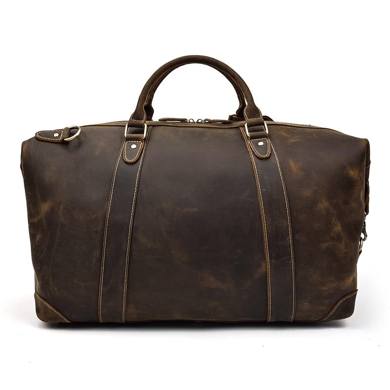 The Eira Duffle Bag | Vintage Leather Weekender - STEEL HORSE LEATHER, Handmade, Genuine Vintage Leather