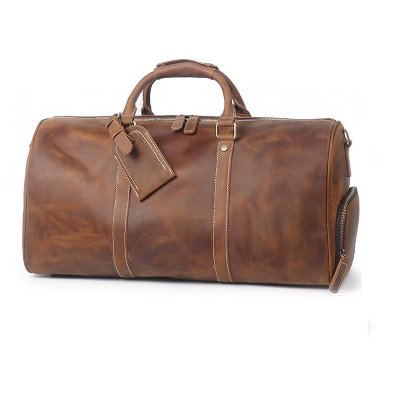 The Dagny Weekender | Large Leather Duffle Bag - STEEL HORSE LEATHER, Handmade, Genuine Vintage Leather