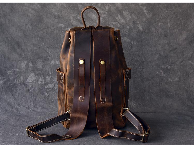 The Olaf Rucksack | Vintage Leather Travel Backpack - STEEL HORSE LEATHER, Handmade, Genuine Vintage Leather