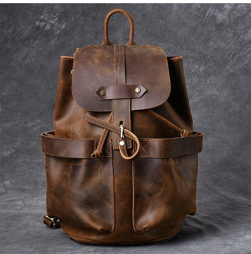 Vintage Design 2024 Genuine Leather Backpack for Men and Women, Travel Backpack, Classic Style Retro Leather Travel Bag- Gift for Him