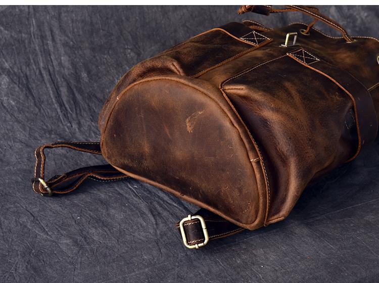 The Olaf Rucksack | Vintage Leather Travel Backpack - STEEL HORSE LEATHER, Handmade, Genuine Vintage Leather