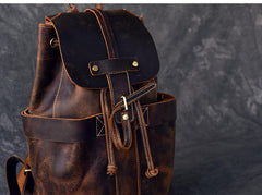 The Olaf Rucksack | Vintage Leather Travel Backpack - STEEL HORSE LEATHER, Handmade, Genuine Vintage Leather