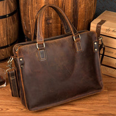 The Viggo Briefcase | Genuine Leather Messenger Bag - STEEL HORSE LEATHER, Handmade, Genuine Vintage Leather