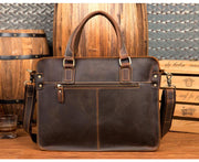 The Viggo Briefcase | Genuine Leather Messenger Bag - STEEL HORSE LEATHER, Handmade, Genuine Vintage Leather