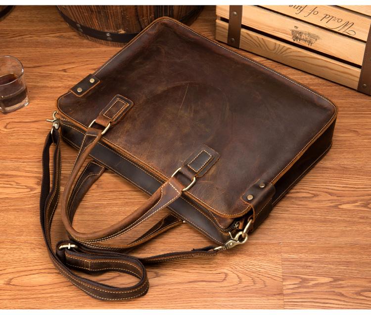 The Viggo Briefcase | Genuine Leather Messenger Bag - STEEL HORSE LEATHER, Handmade, Genuine Vintage Leather