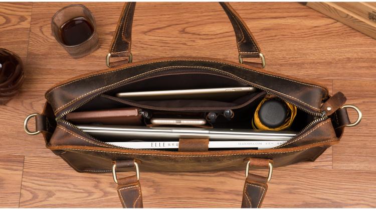 The Viggo Briefcase | Genuine Leather Messenger Bag - STEEL HORSE LEATHER, Handmade, Genuine Vintage Leather