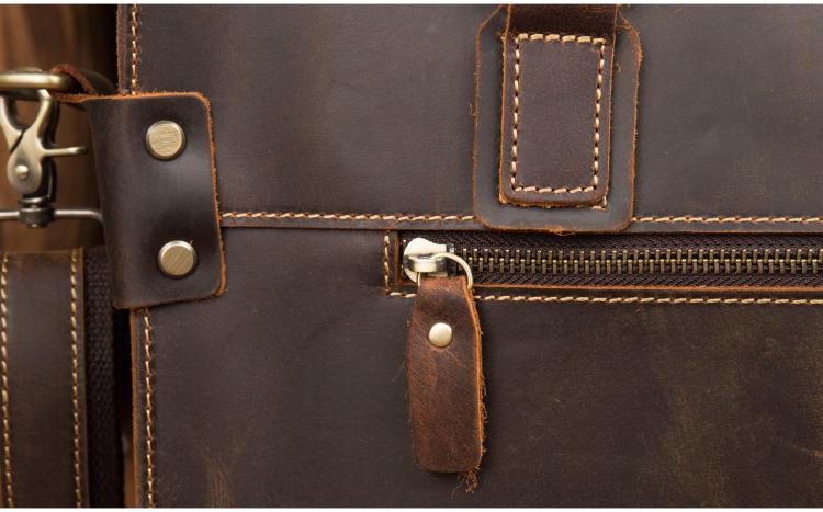 The Viggo Briefcase | Genuine Leather Messenger Bag - STEEL HORSE LEATHER, Handmade, Genuine Vintage Leather