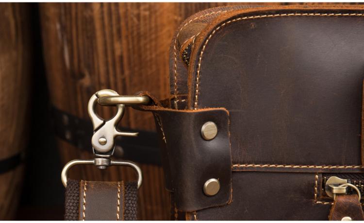 The Viggo Briefcase | Genuine Leather Messenger Bag - STEEL HORSE LEATHER, Handmade, Genuine Vintage Leather